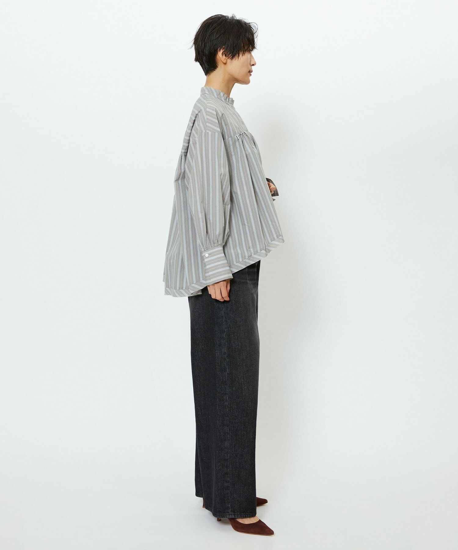 【feerique】【Lサイズ】feerique　エアリーコットンAラインブラウス 詳細画像 ブラウン 16