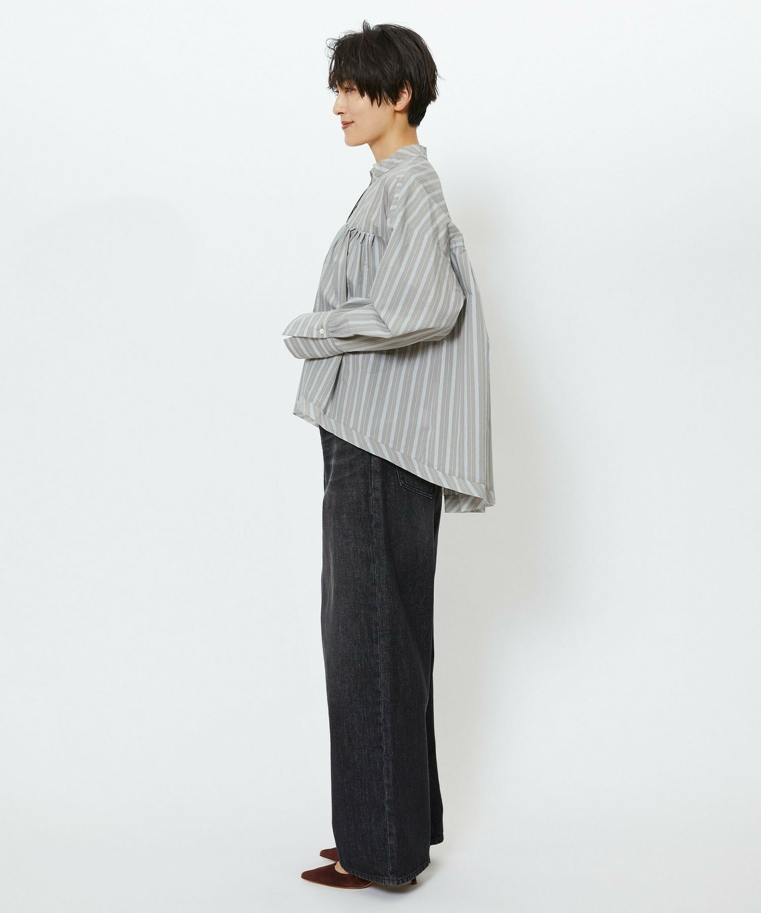 【feerique】【Lサイズ】feerique　ワイドデニムパンツ 詳細画像 ブラック 10