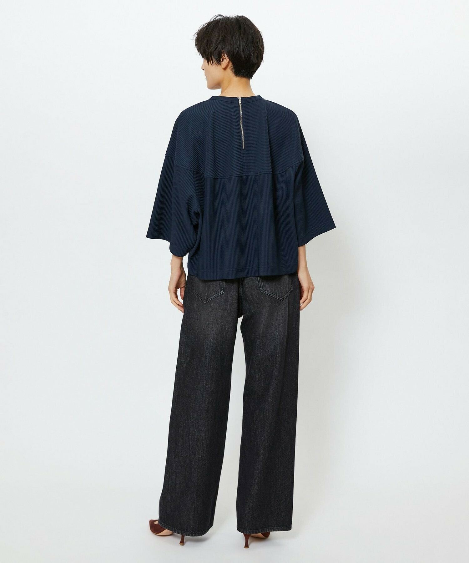 【feerique】【Lサイズ】feerique　キルトストライプコクーンシルエットプルオーバー 詳細画像 ブラウン 20