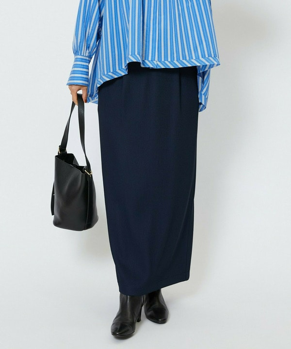 【Lサイズ】feerique　キルトストライプタイトスカート 詳細画像 ネイビー 2