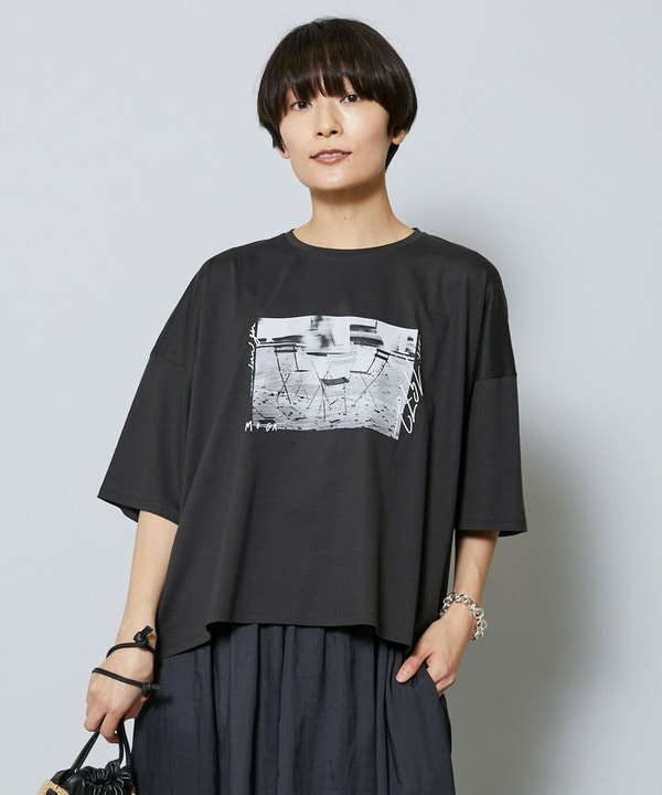 【Lサイズ】SHOGO SEKINE&times;MOGA コラボ フォトプリントT 詳細画像 チャコール 2