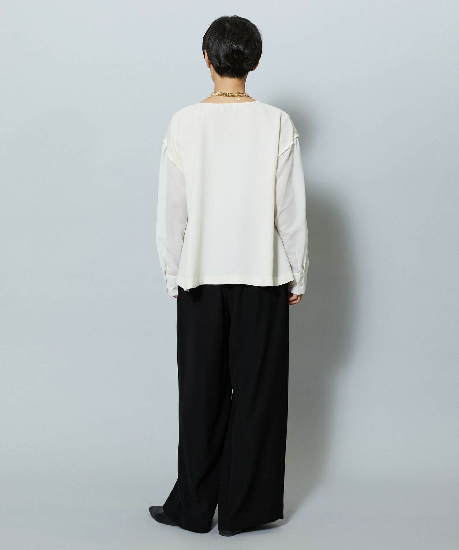 【MOGA】【Lサイズ】2WAYダブルクロスブラウス 詳細画像 ブラック 15