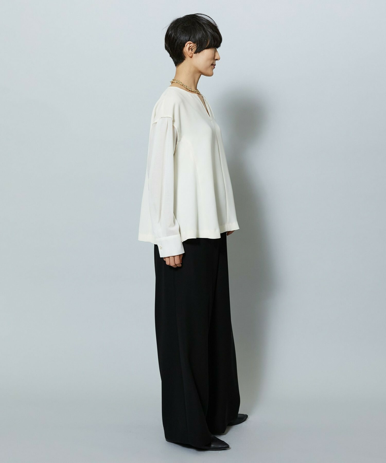 【MOGA】【Lサイズ】2WAYダブルクロスブラウス 詳細画像 ブラック 16