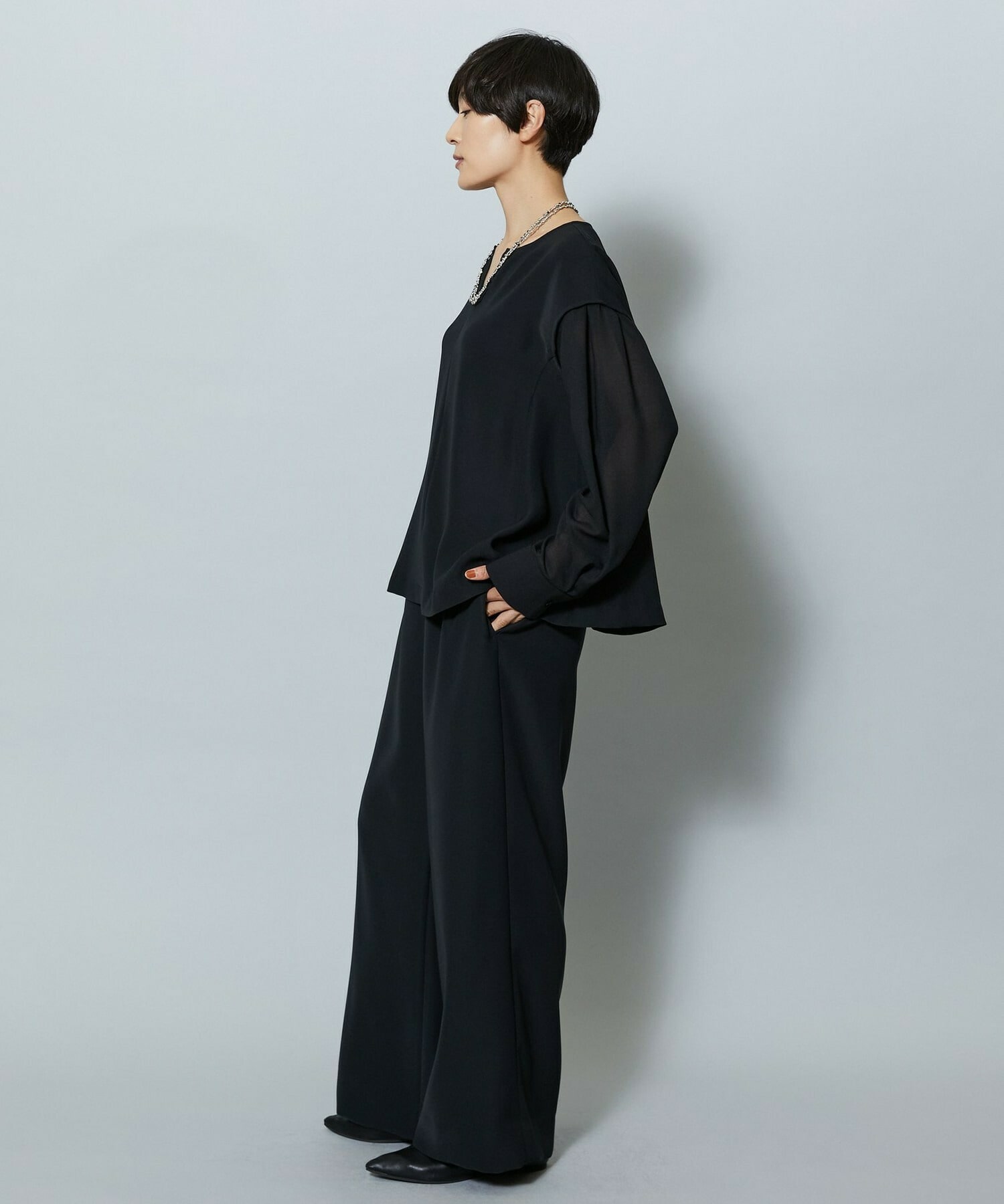 【MOGA】【Lサイズ】2WAYダブルクロスブラウス 詳細画像 ブラック 19