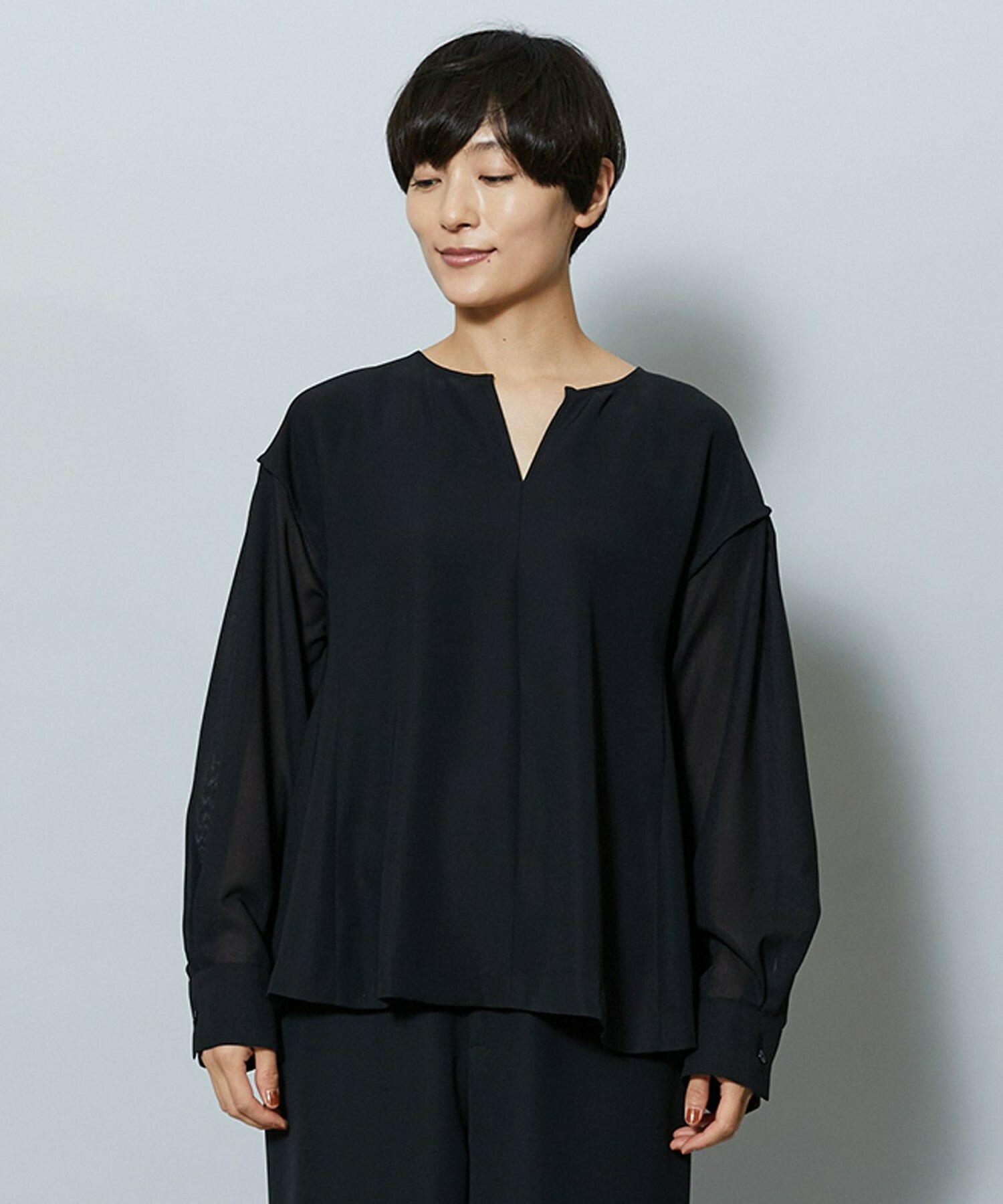 【MOGA】【Lサイズ】2WAYダブルクロスブラウス 詳細画像 ブラック 22