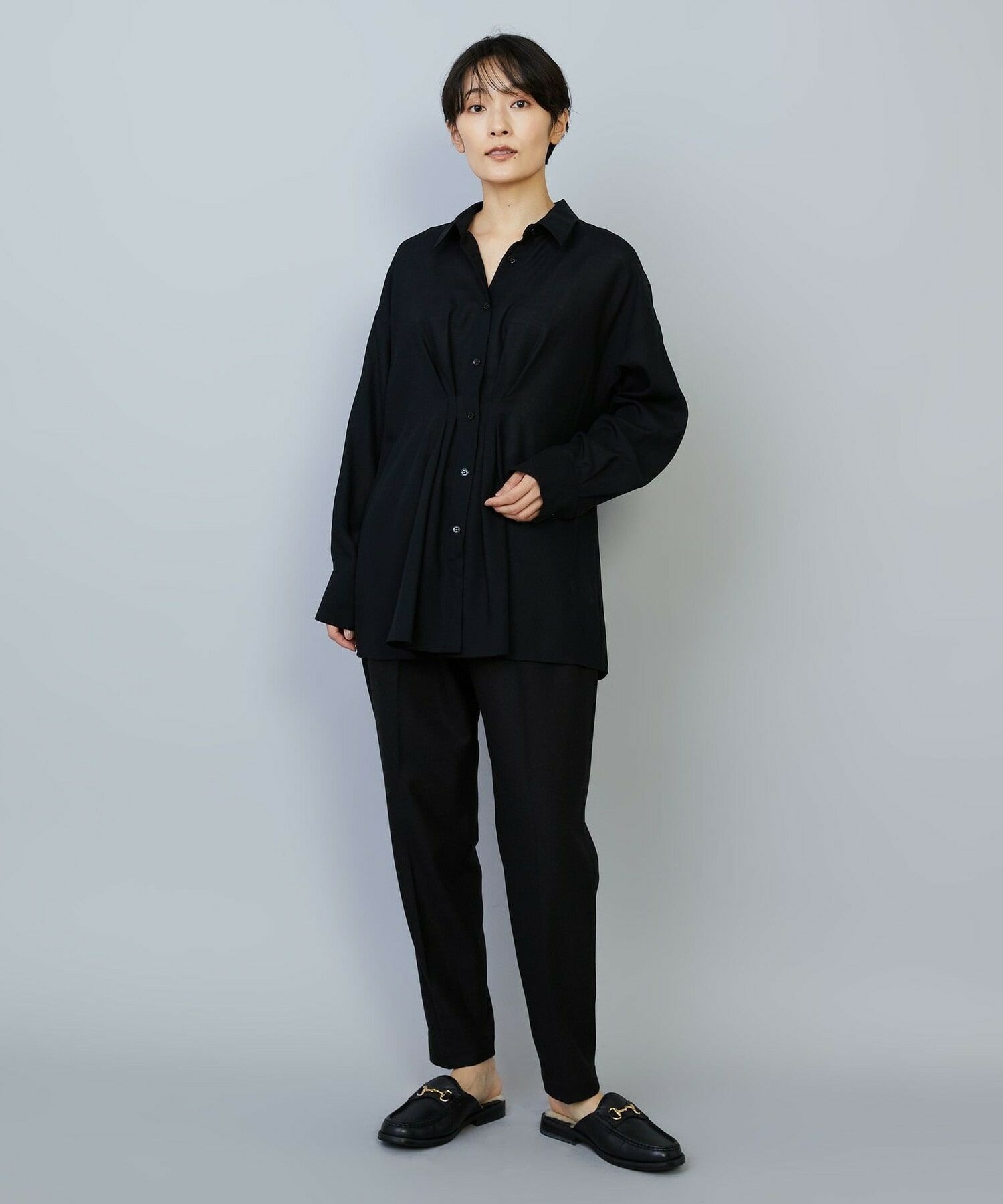 【MOGA】【Lサイズ】シアービエラタックラインブラウス 詳細画像 ブルー 1