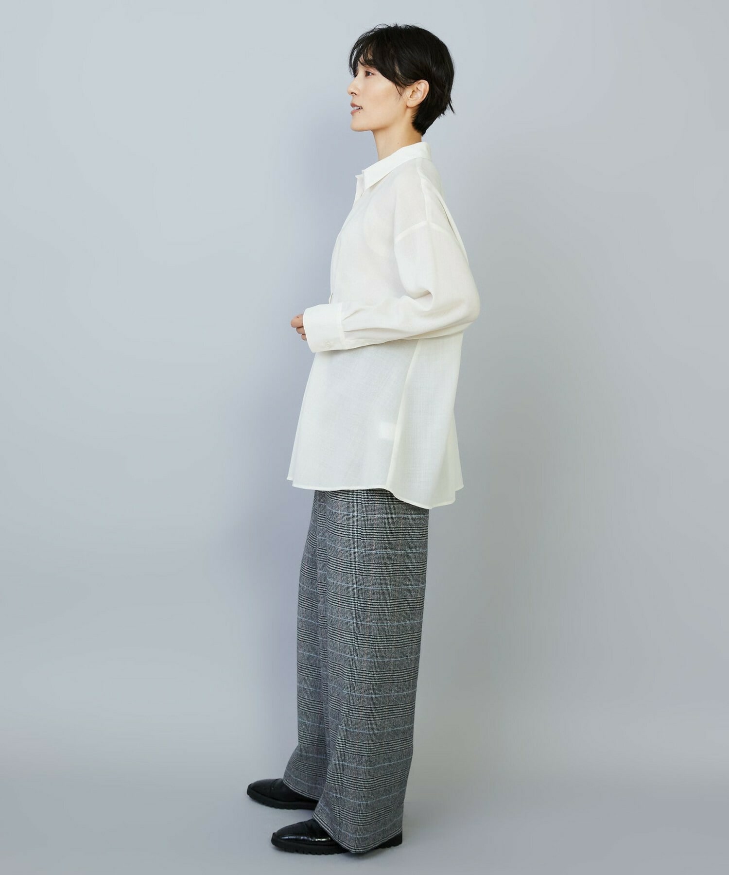 【MOGA】【Lサイズ】シアービエラタックラインブラウス 詳細画像 ブルー 11