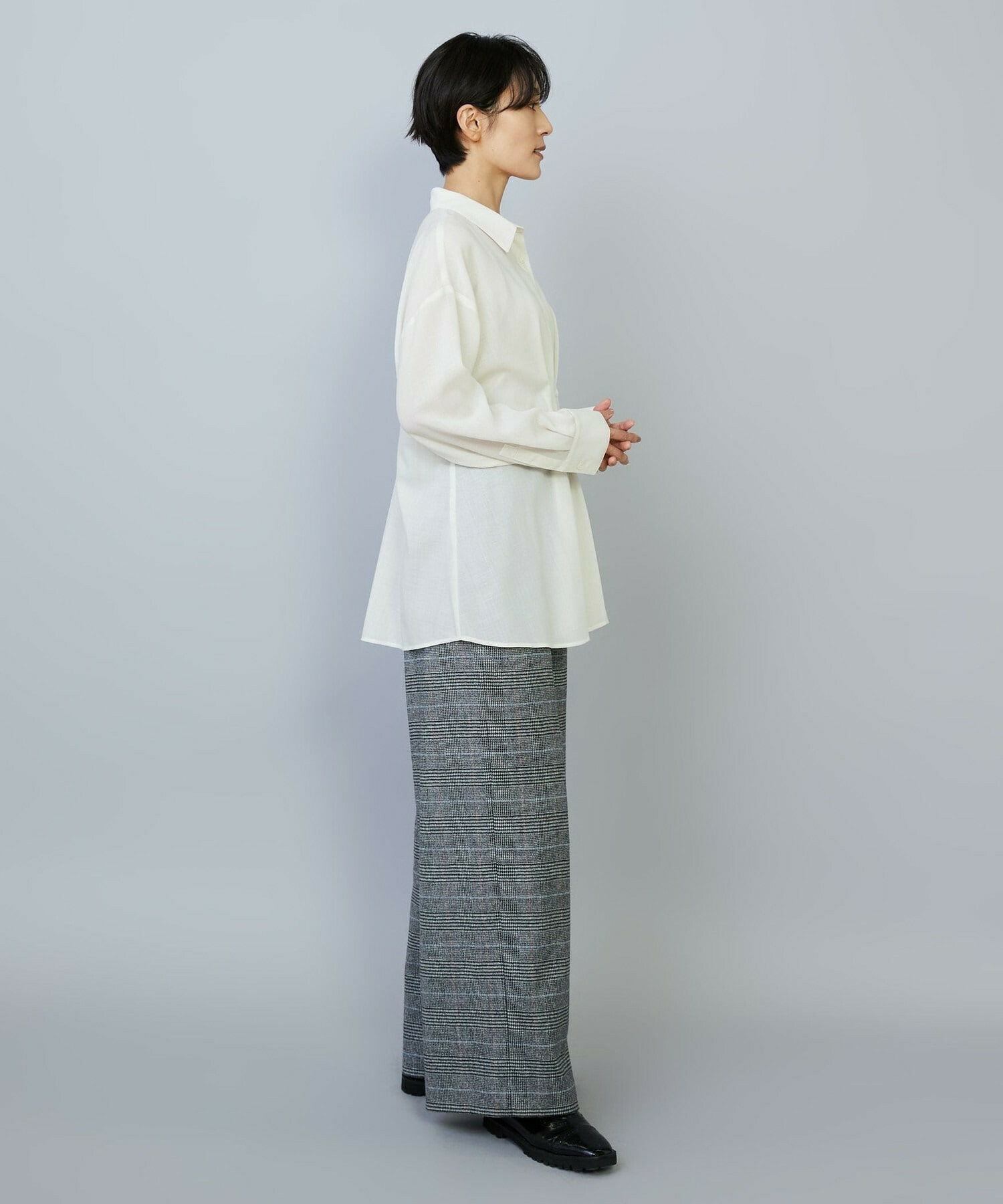 【MOGA】【Lサイズ】シアービエラタックラインブラウス 詳細画像 ブルー 14