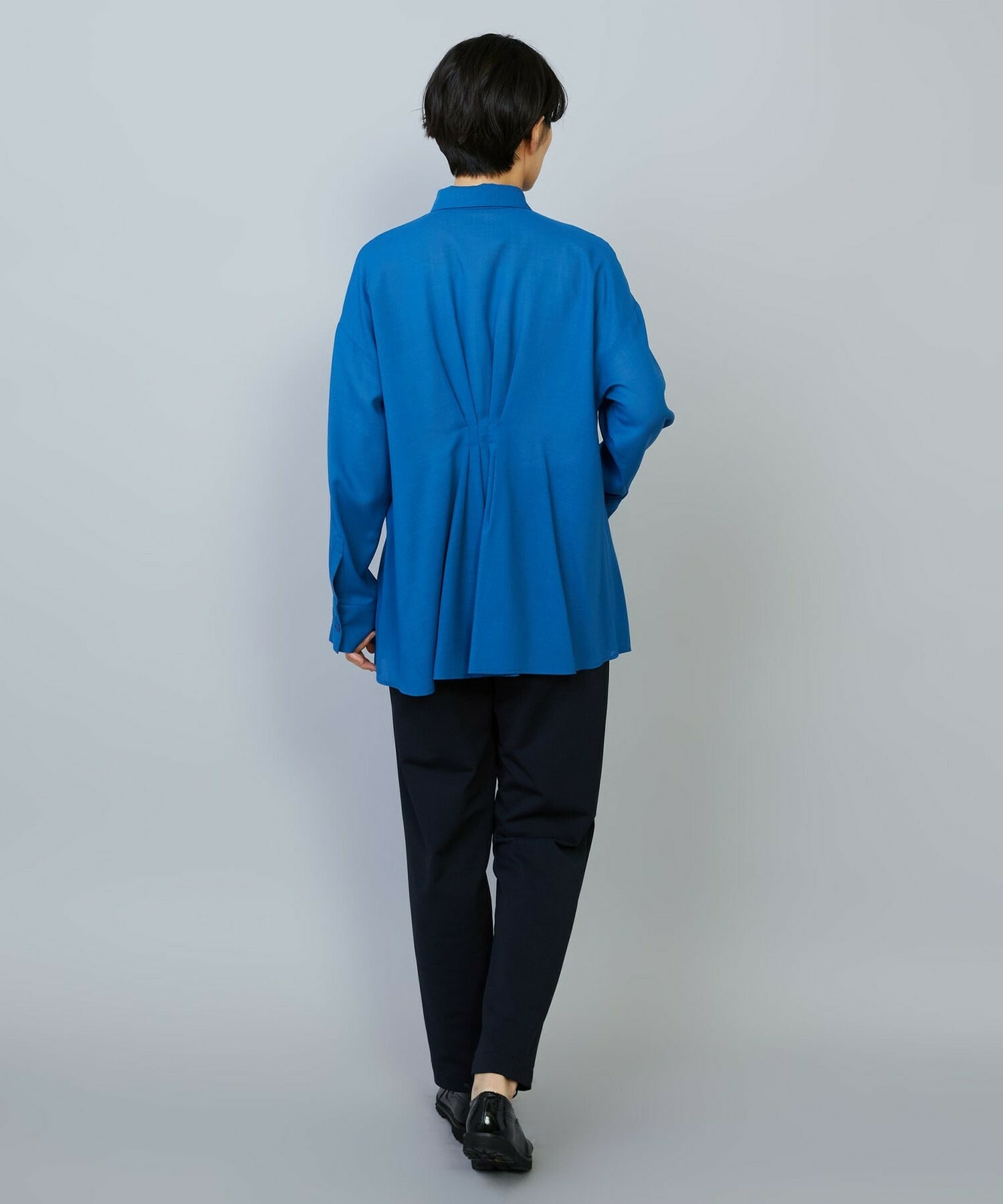 【MOGA】【Lサイズ】シアービエラタックラインブラウス 詳細画像 ブルー 17