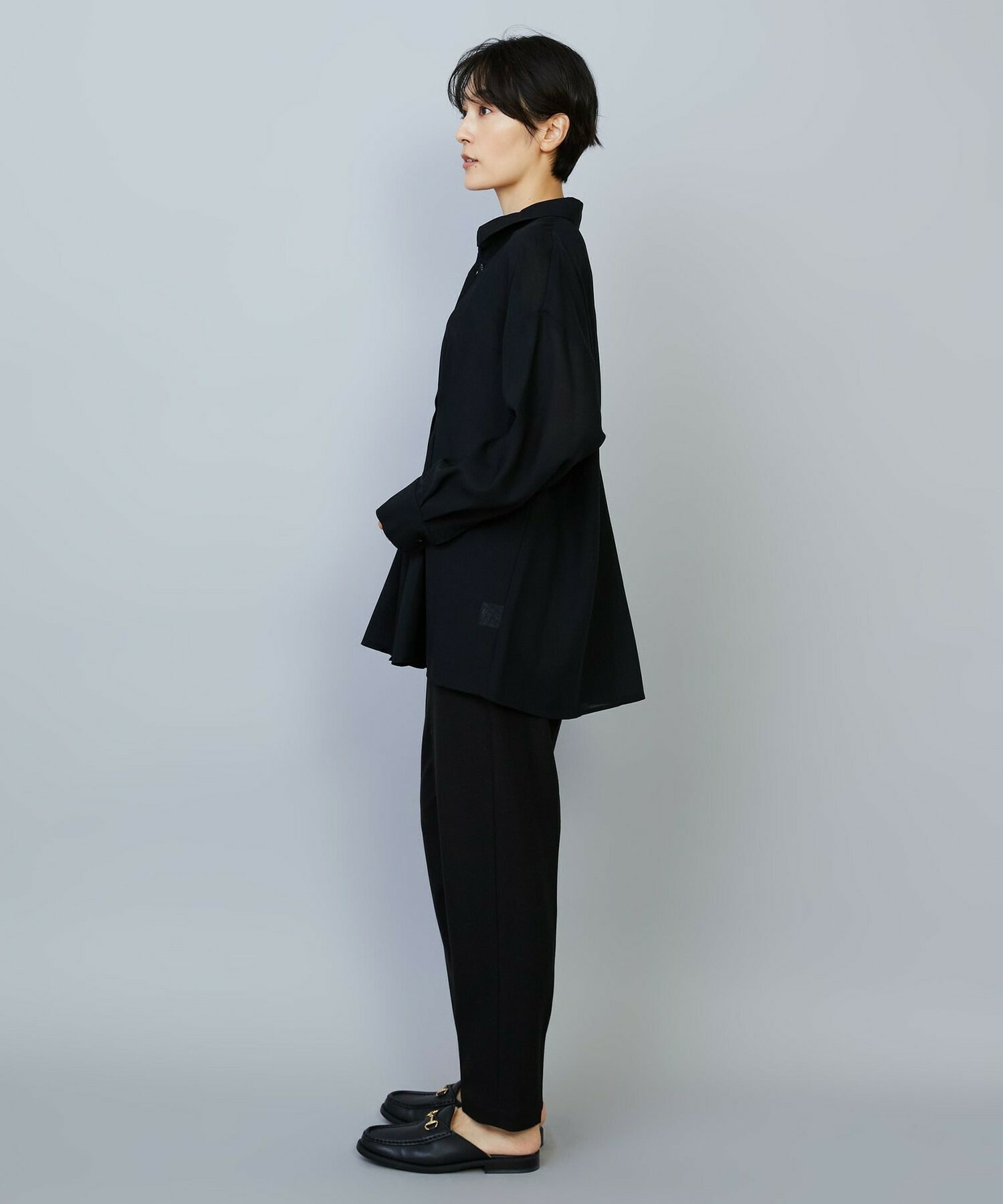 【MOGA】【Lサイズ】シアービエラタックラインブラウス 詳細画像 ブルー 2