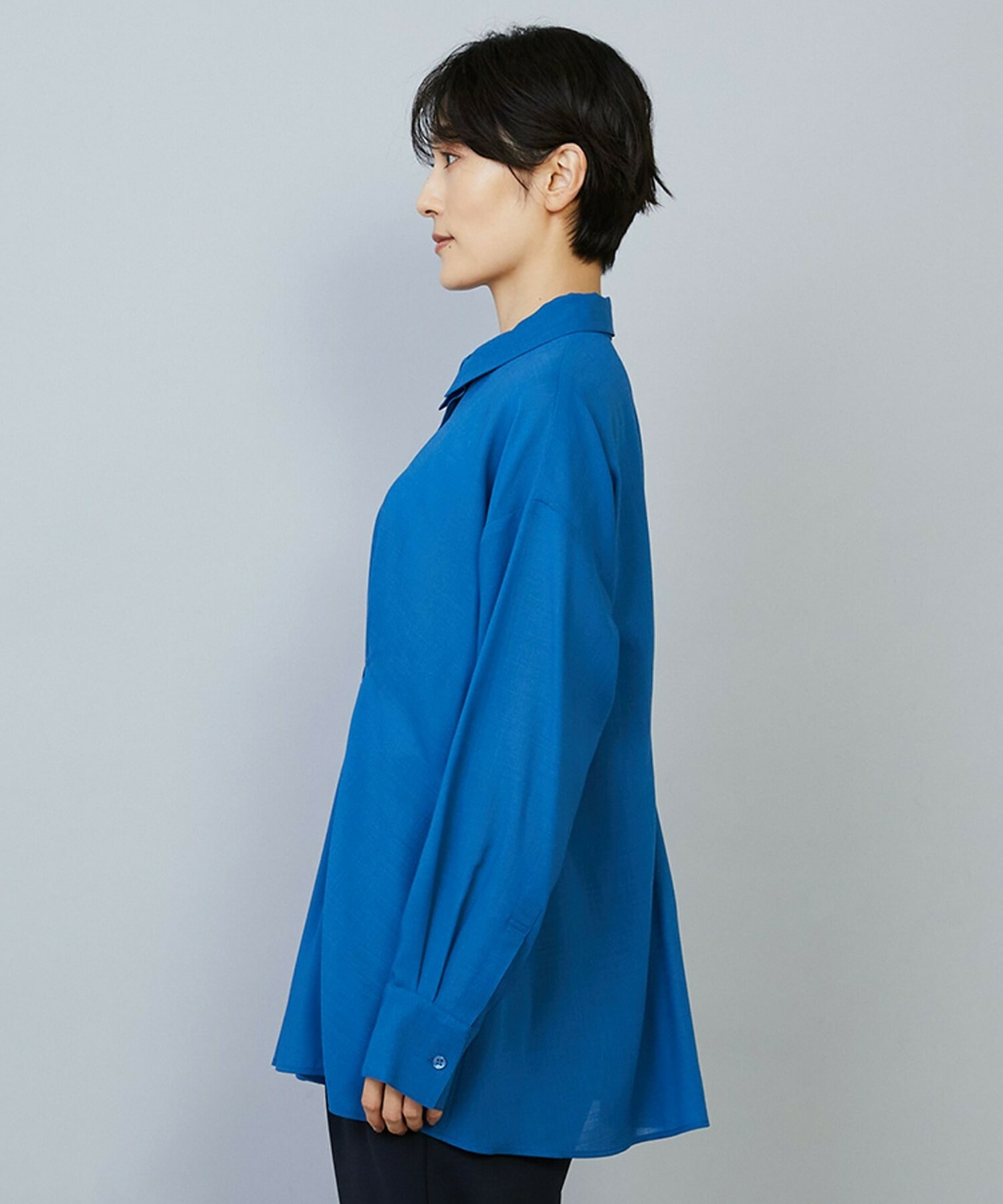 【MOGA】【Lサイズ】シアービエラタックラインブラウス 詳細画像 ブルー 20
