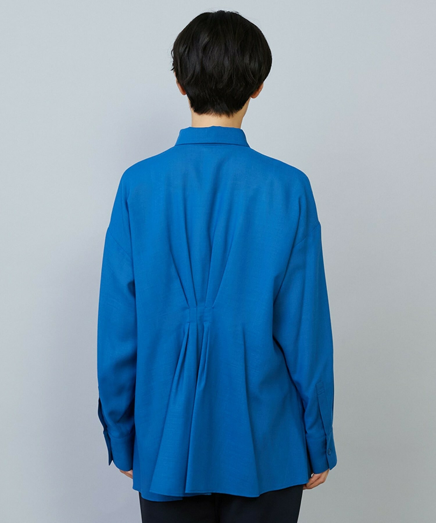 【MOGA】【Lサイズ】シアービエラタックラインブラウス 詳細画像 ブルー 21