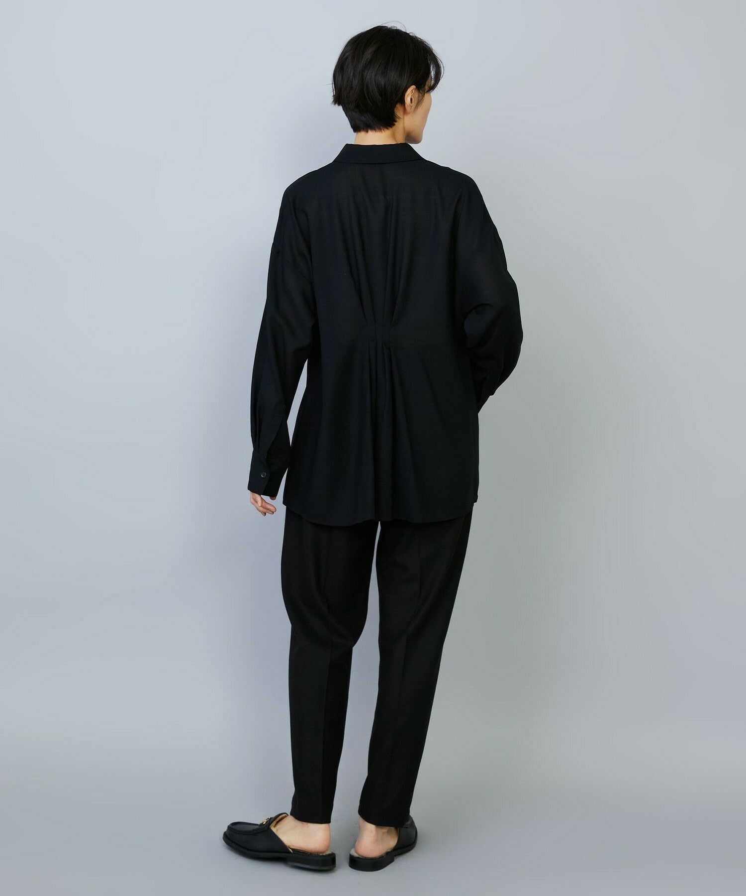 【MOGA】【Lサイズ】シアービエラタックラインブラウス 詳細画像 ブルー 4