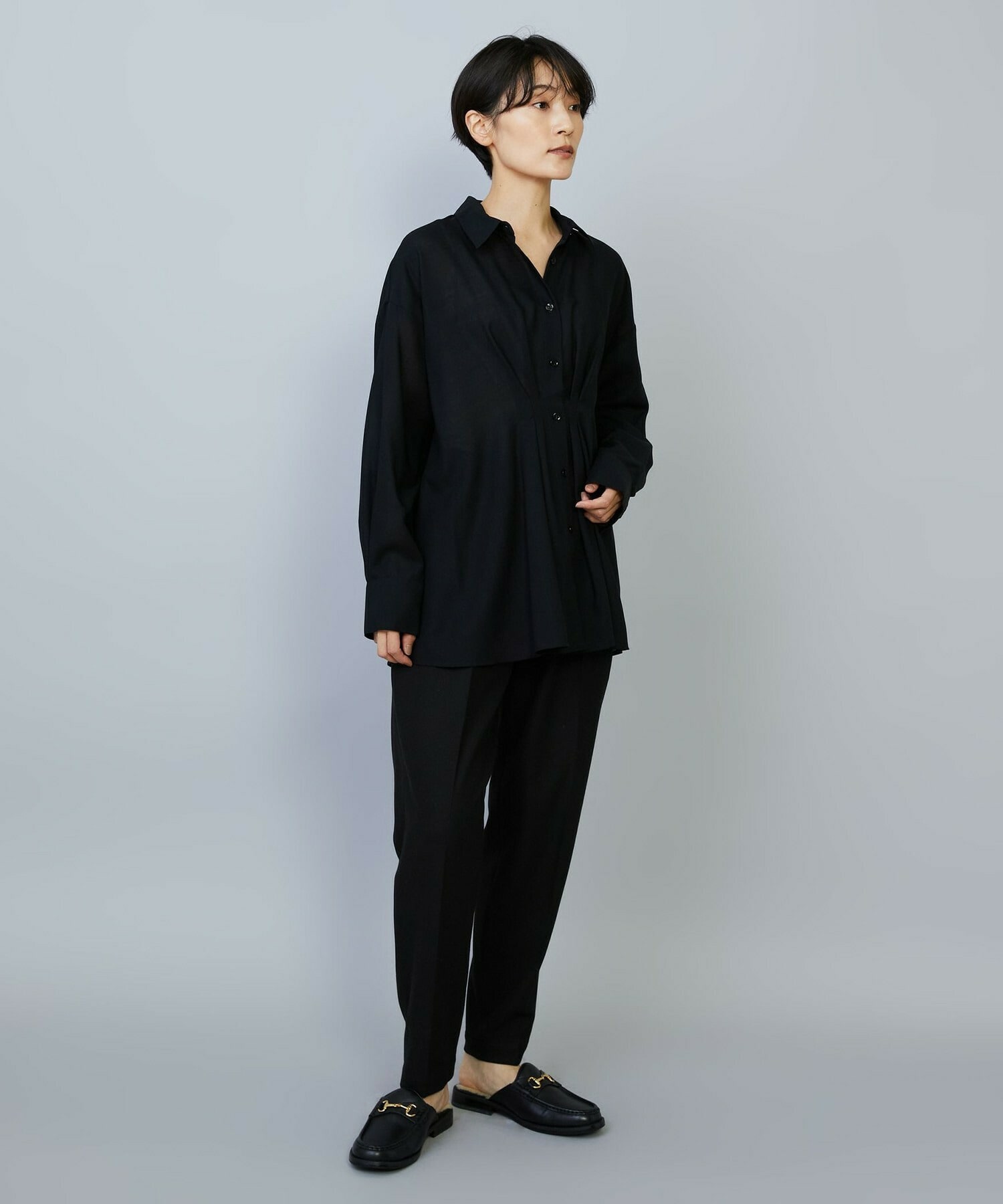 【MOGA】【Lサイズ】シアービエラタックラインブラウス 詳細画像 ブルー 6