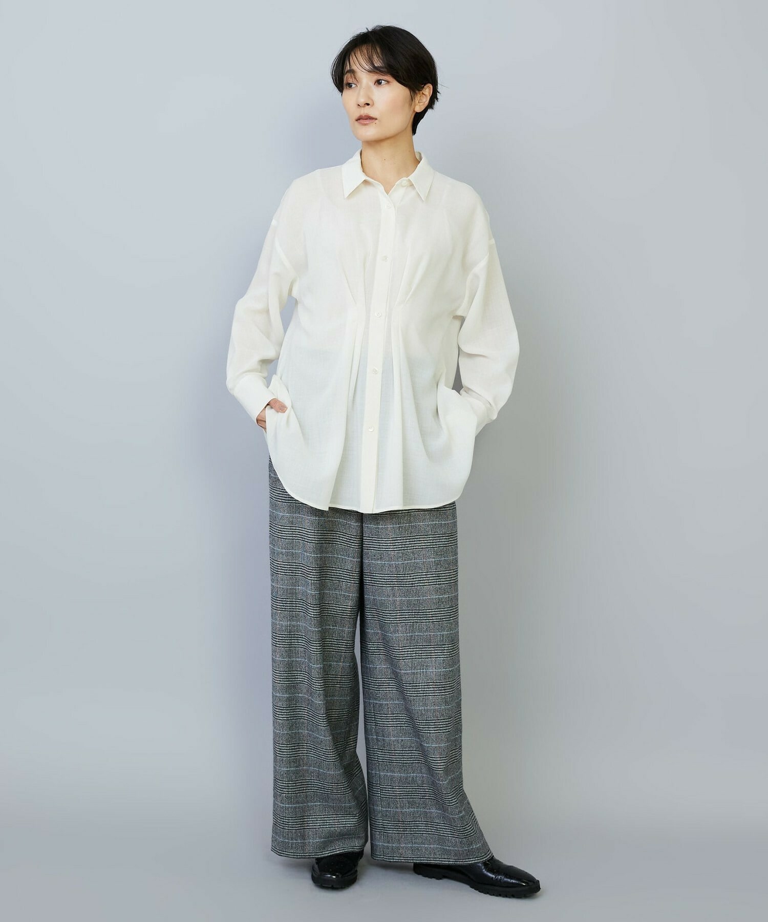 【MOGA】【Lサイズ】シアービエラタックラインブラウス 詳細画像 ブルー 8