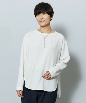 【MOGA】【Lサイズ】強撚2WAYプルオーバーブラウス 詳細画像 オフホワイト 2