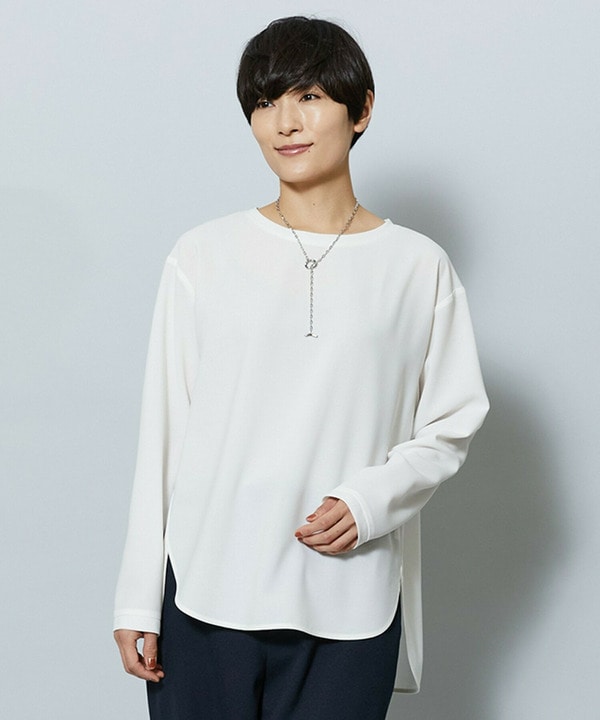 【Lサイズ】強撚2WAYプルオーバーブラウス 詳細画像 オフホワイト 2