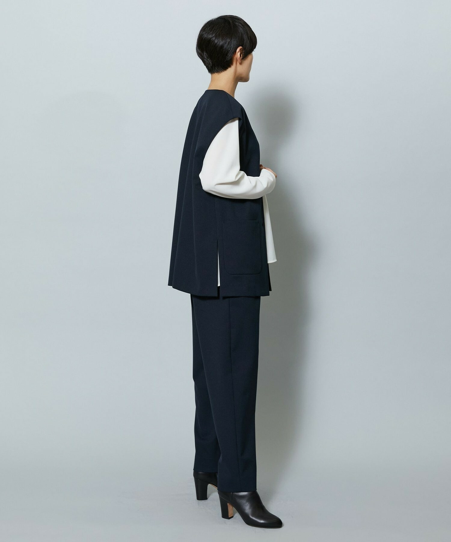 【MOGA】【Lサイズ】強撚2WAYプルオーバーブラウス 詳細画像 ブラック 22