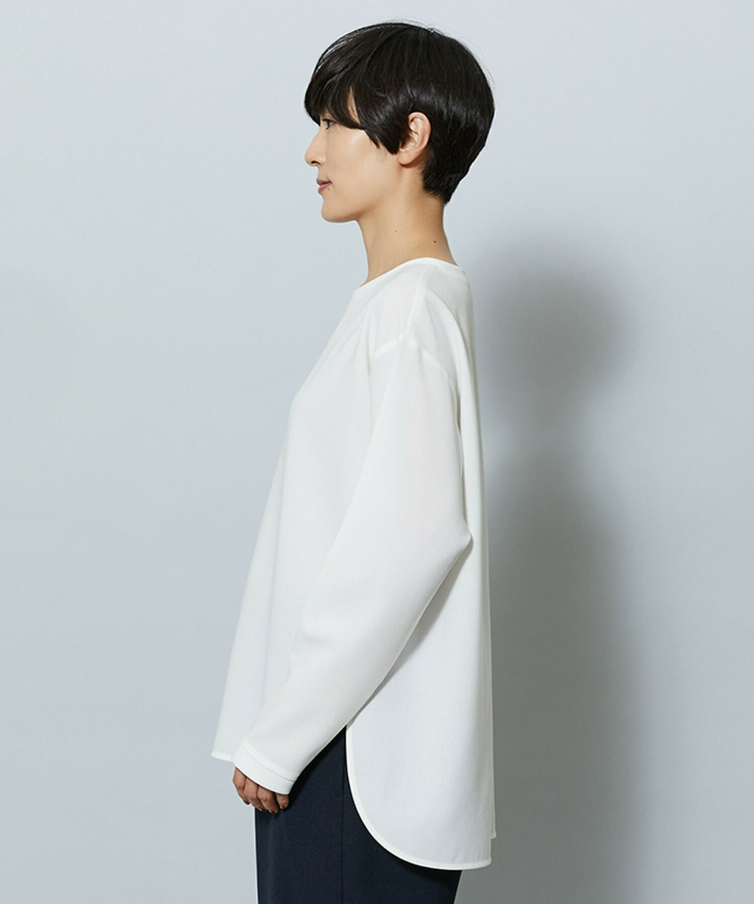 【MOGA】【Lサイズ】強撚2WAYプルオーバーブラウス 詳細画像 ブラック 26