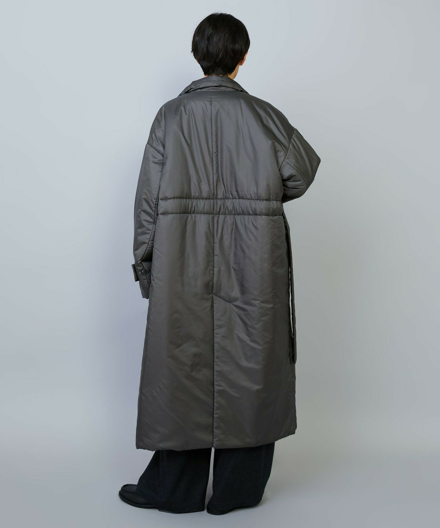 【MOGA】【Lサイズ】シルキータフタパディングテーラードコクーンコート 詳細画像 チャコールグレー 9