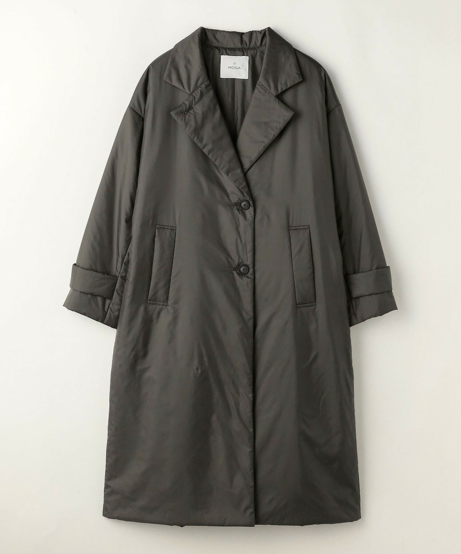 【MOGA】【Lサイズ】シルキータフタパディングテーラードコクーンコート 詳細画像 チャコールグレー 1