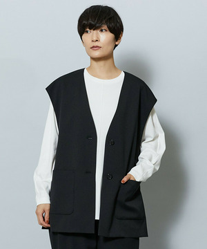 【MOGA】【Lサイズ】ライトパウダリーツイルジレ 詳細画像 ブラック 2