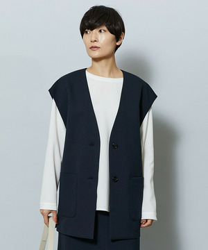 【MOGA】【Lサイズ】ライトパウダリーツイルジレ 詳細画像 ネイビー 2