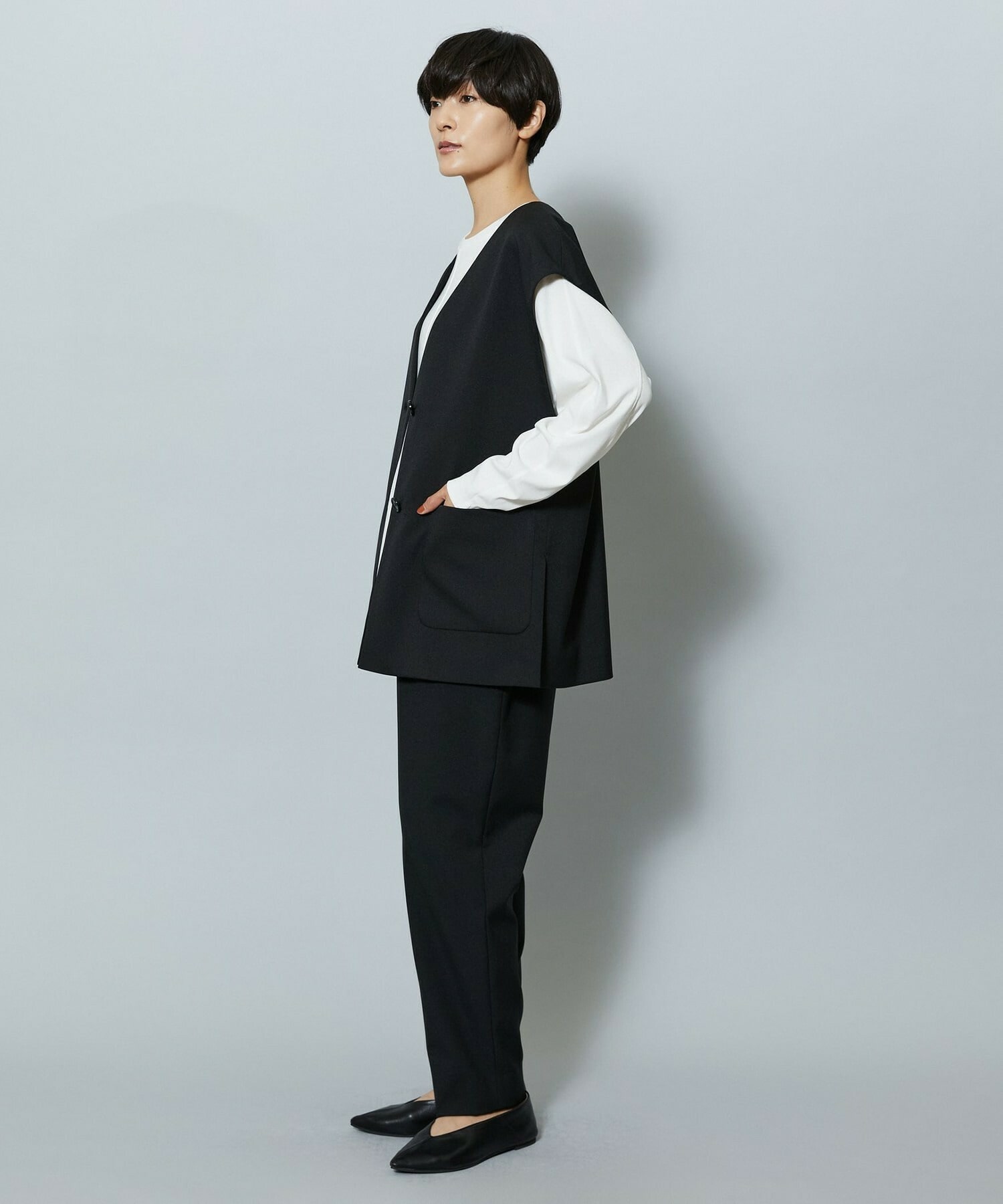 【MOGA】【Lサイズ】ライトパウダリーツイルジレ 詳細画像 ネイビー 10