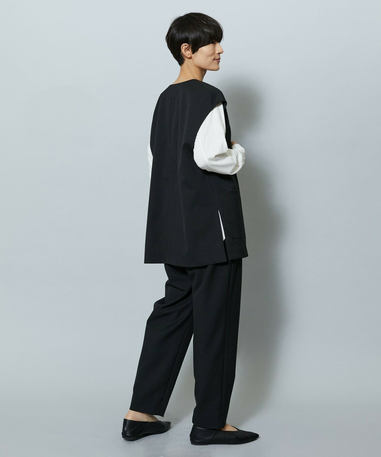 【MOGA】【Lサイズ】ライトパウダリーツイルジレ 詳細画像 ネイビー 14