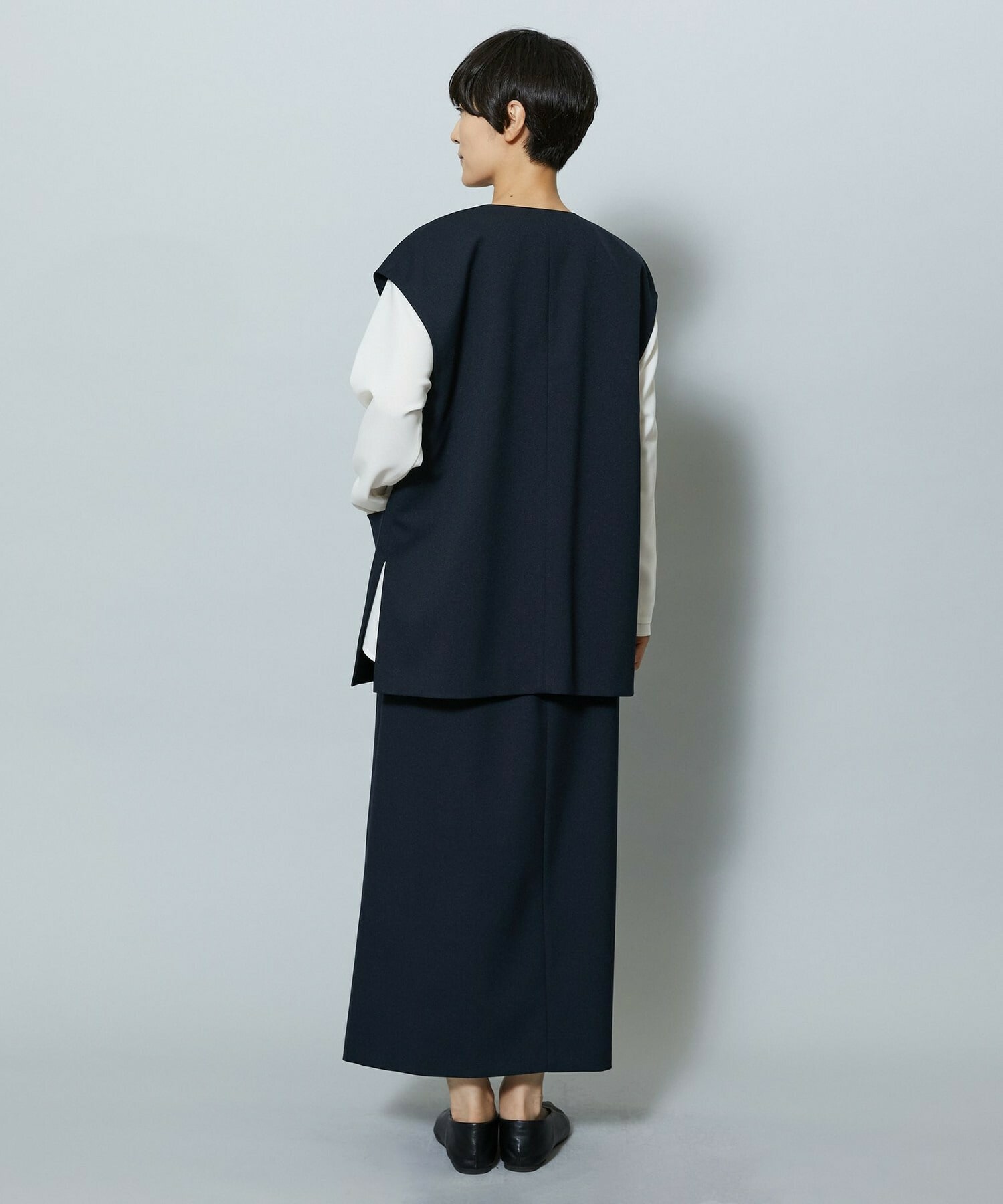 【MOGA】【Lサイズ】ライトパウダリーツイルジレ 詳細画像 ネイビー 22