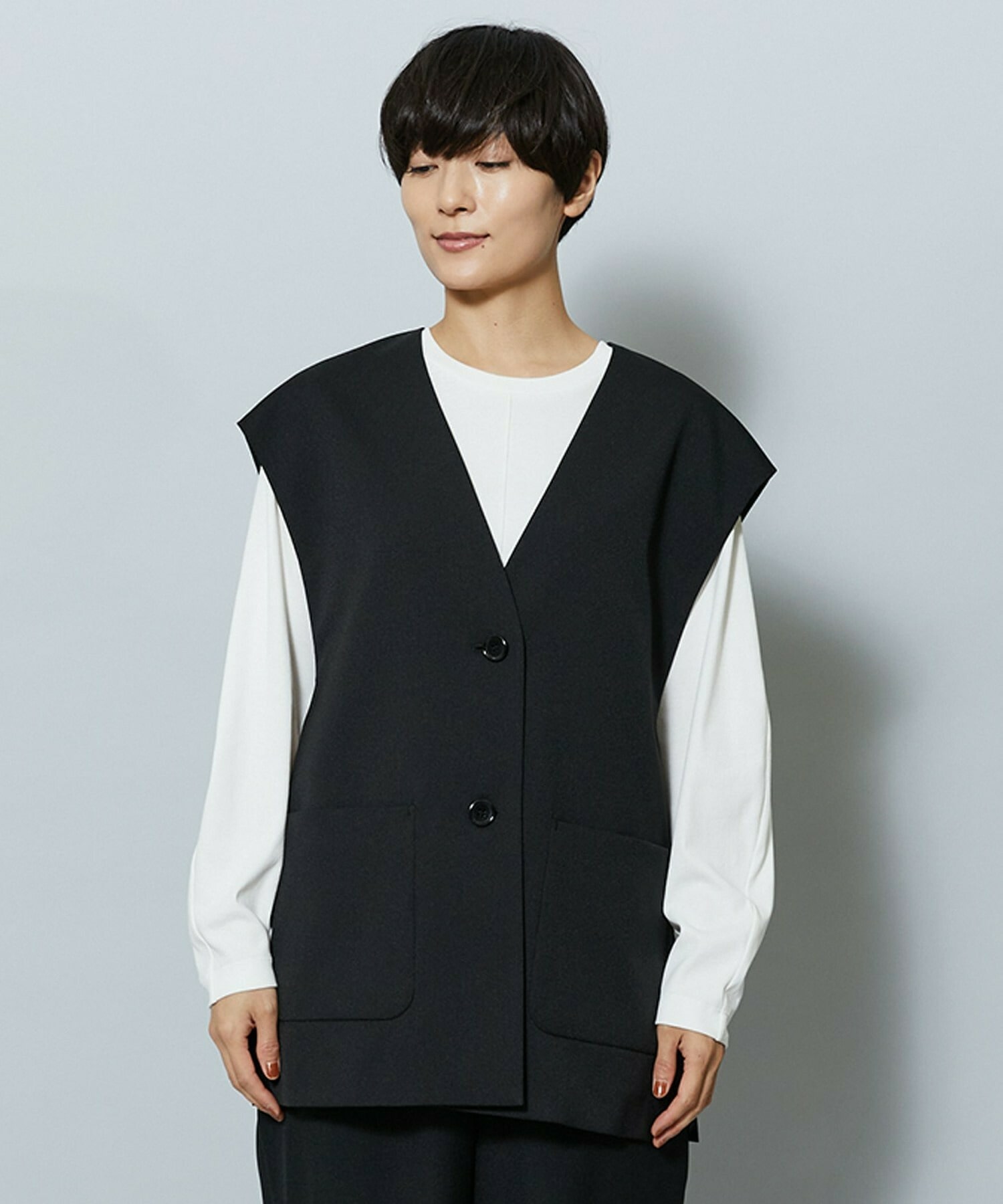 【MOGA】【Lサイズ】ライトパウダリーツイルジレ 詳細画像 ネイビー 27