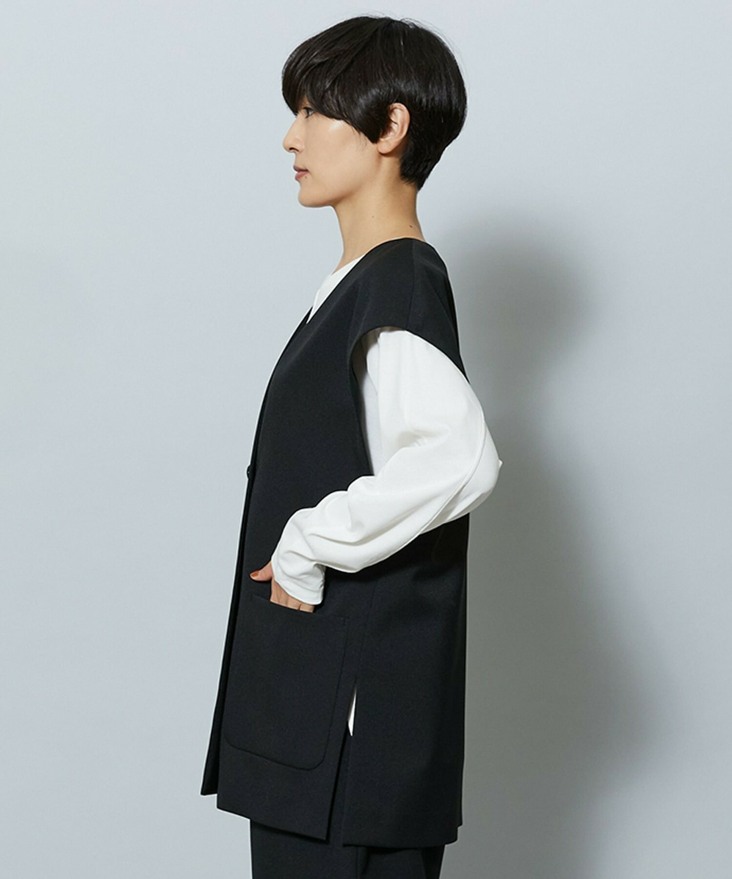 【MOGA】【Lサイズ】ライトパウダリーツイルジレ 詳細画像 ネイビー 29