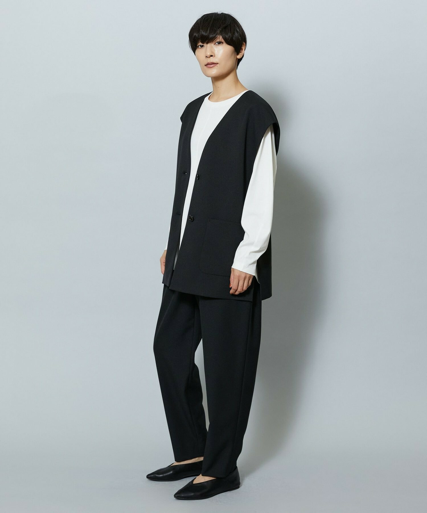 【MOGA】【Lサイズ】ライトパウダリーツイルジレ 詳細画像 ネイビー 9