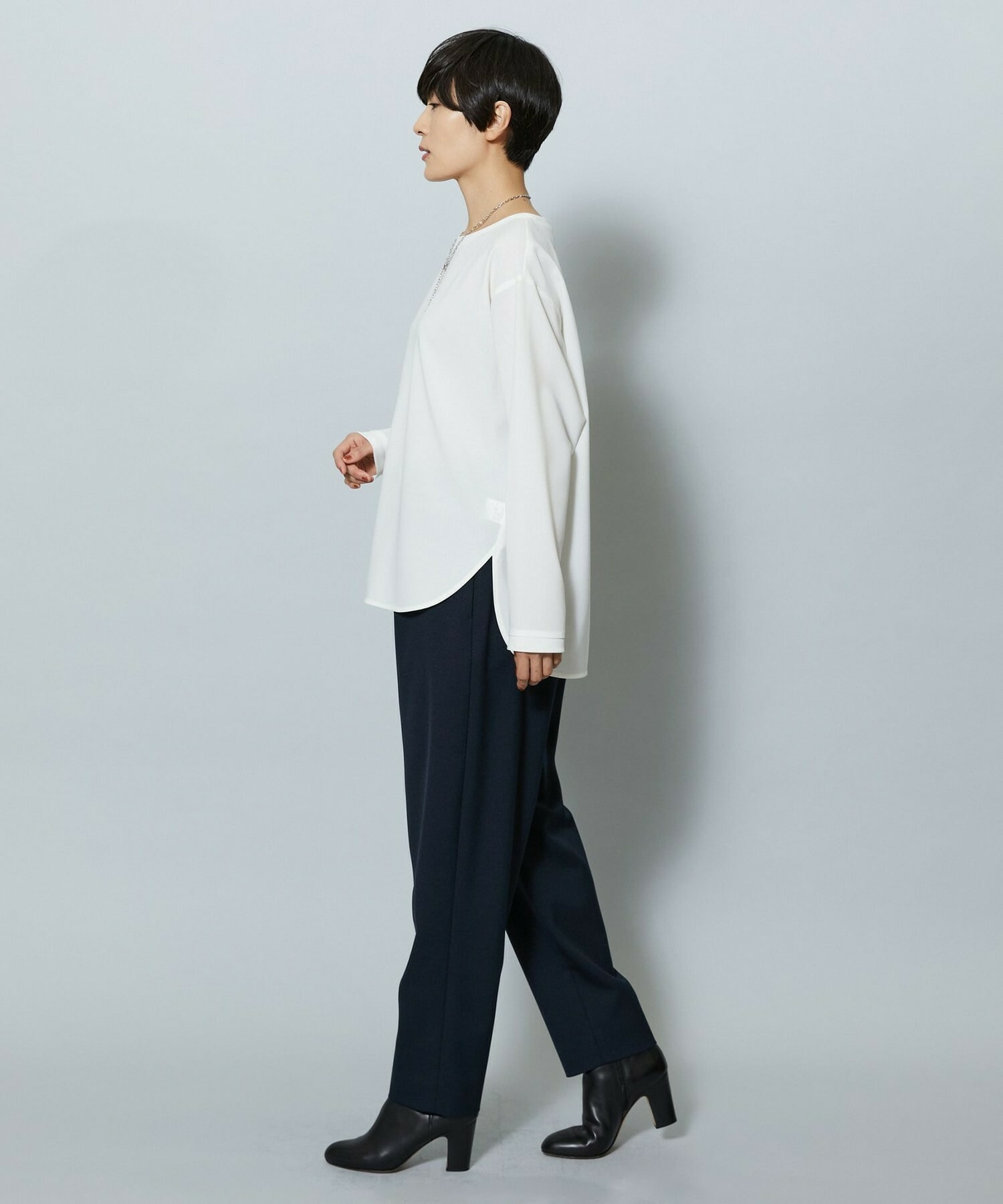 【MOGA】【Lサイズ】ライトパウダリーツイルテーパードパンツ 詳細画像 ネイビー 11