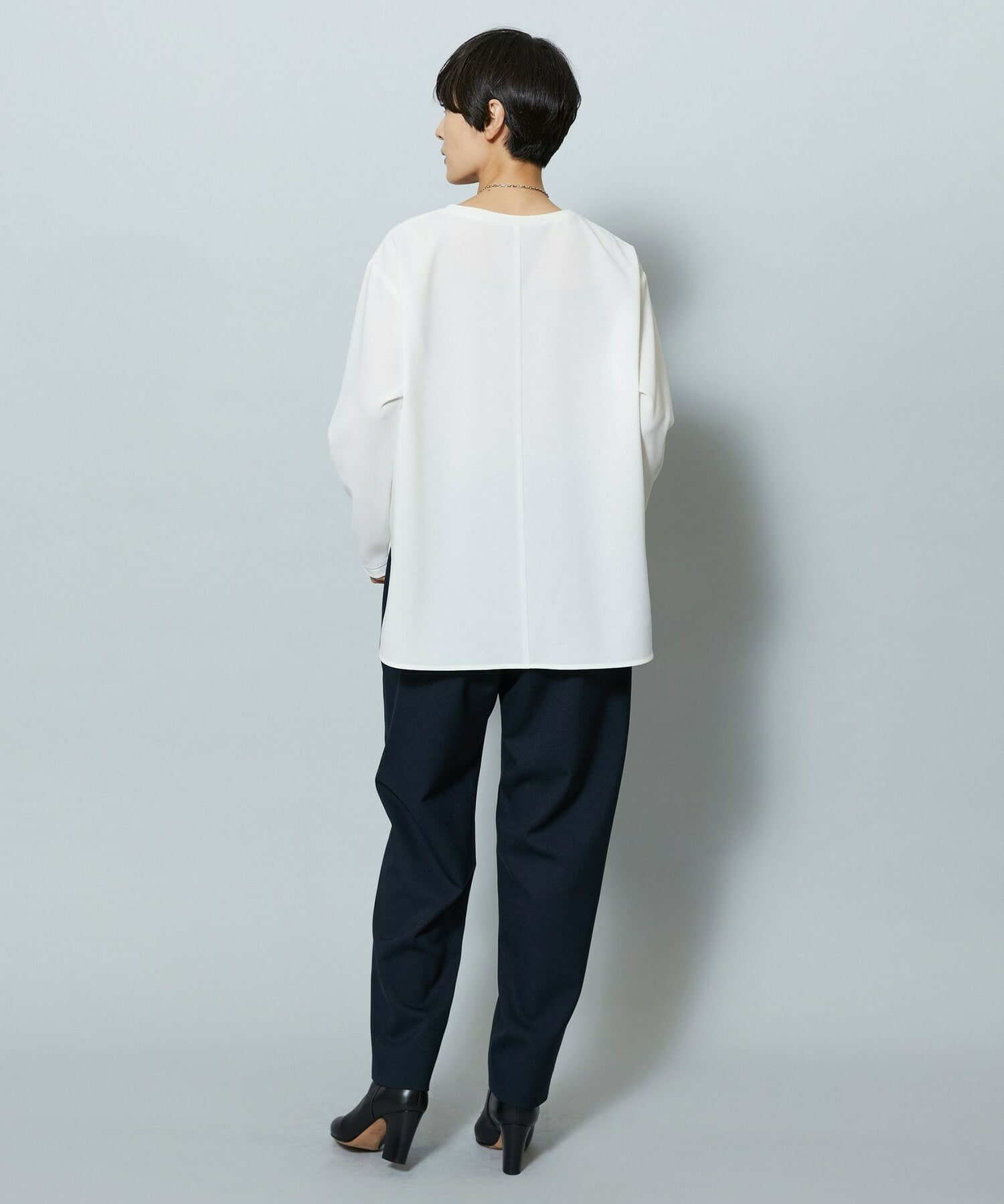 【MOGA】【Lサイズ】ライトパウダリーツイルテーパードパンツ 詳細画像 ネイビー 12