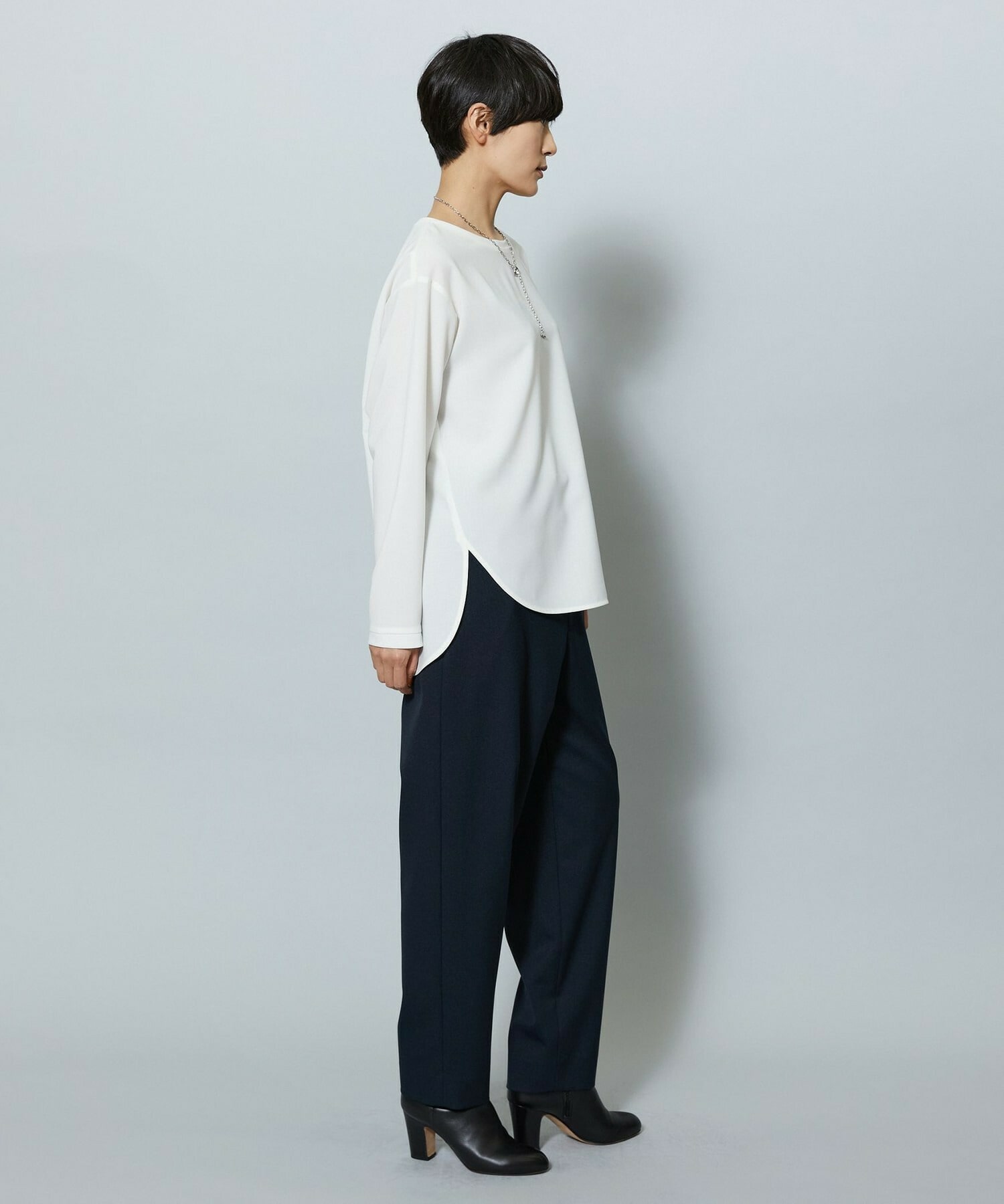 【MOGA】【Lサイズ】ライトパウダリーツイルテーパードパンツ 詳細画像 ネイビー 14