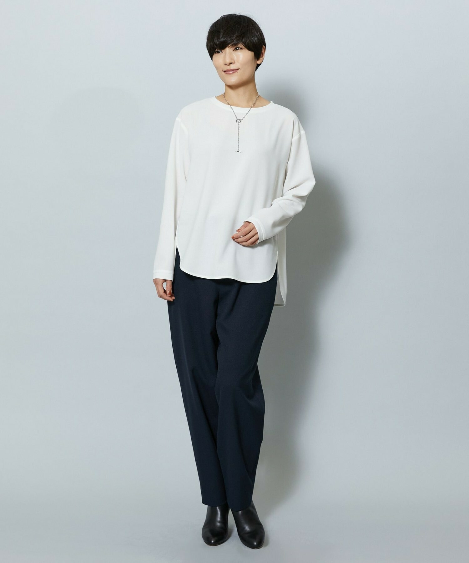 【MOGA】【Lサイズ】ライトパウダリーツイルテーパードパンツ 詳細画像 ネイビー 7