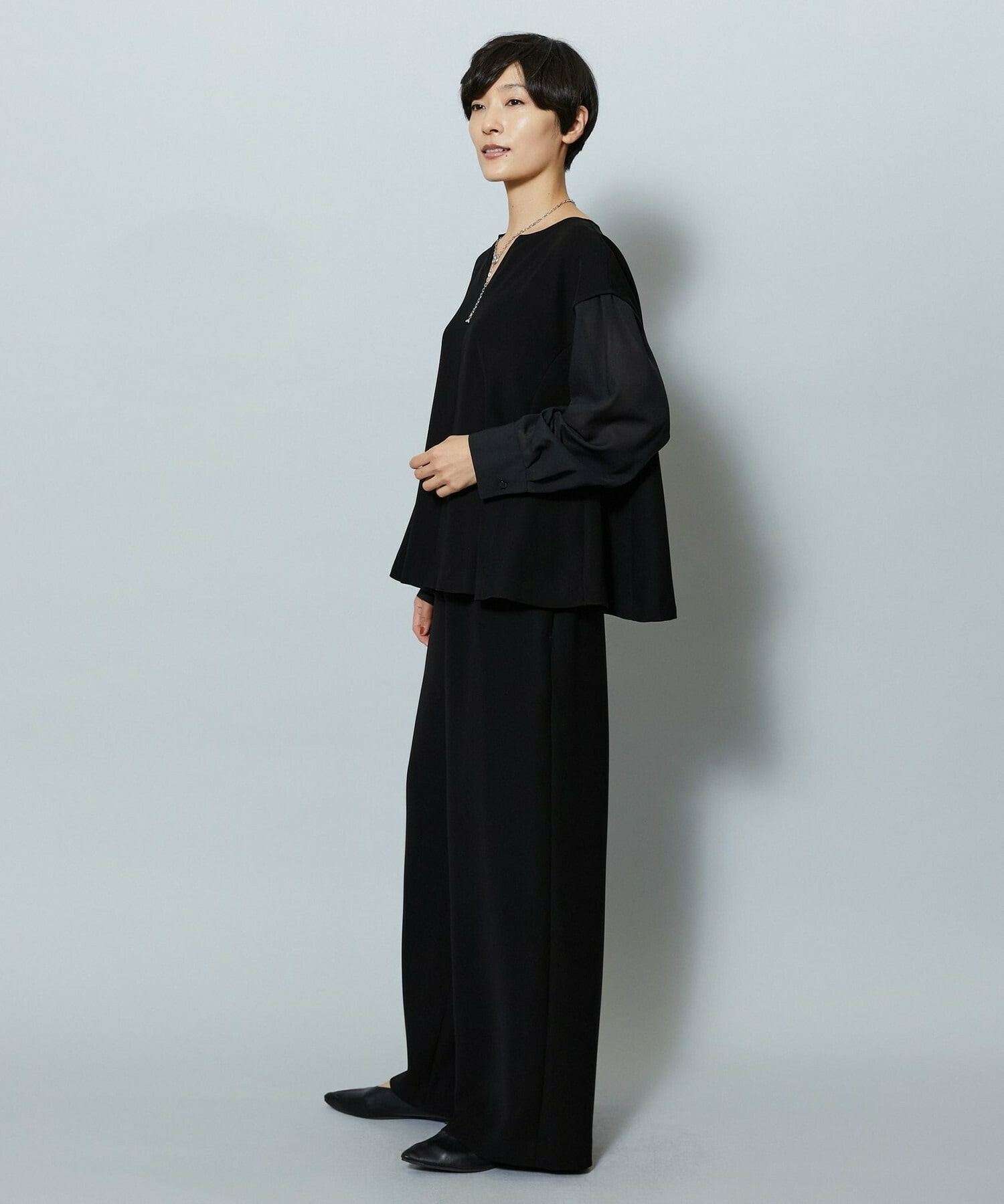 【MOGA】【Lサイズ】2WAYダブルクロスワイドパンツ 詳細画像 チャコールグレー 11