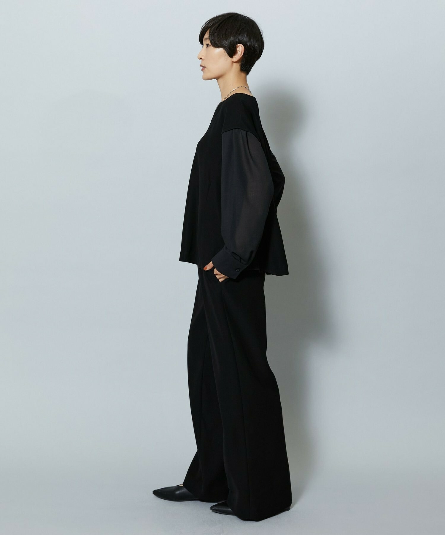 【MOGA】【Lサイズ】2WAYダブルクロスワイドパンツ 詳細画像 チャコールグレー 12