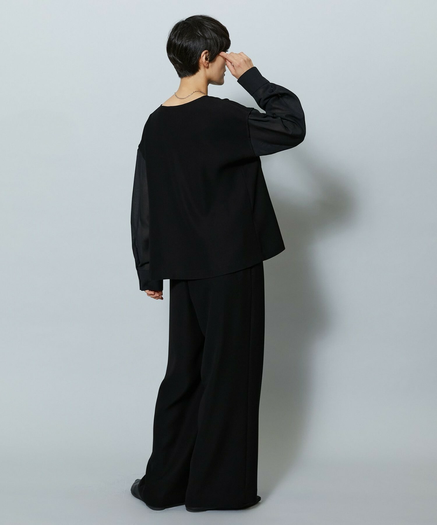 【MOGA】【Lサイズ】2WAYダブルクロスワイドパンツ 詳細画像 チャコールグレー 14