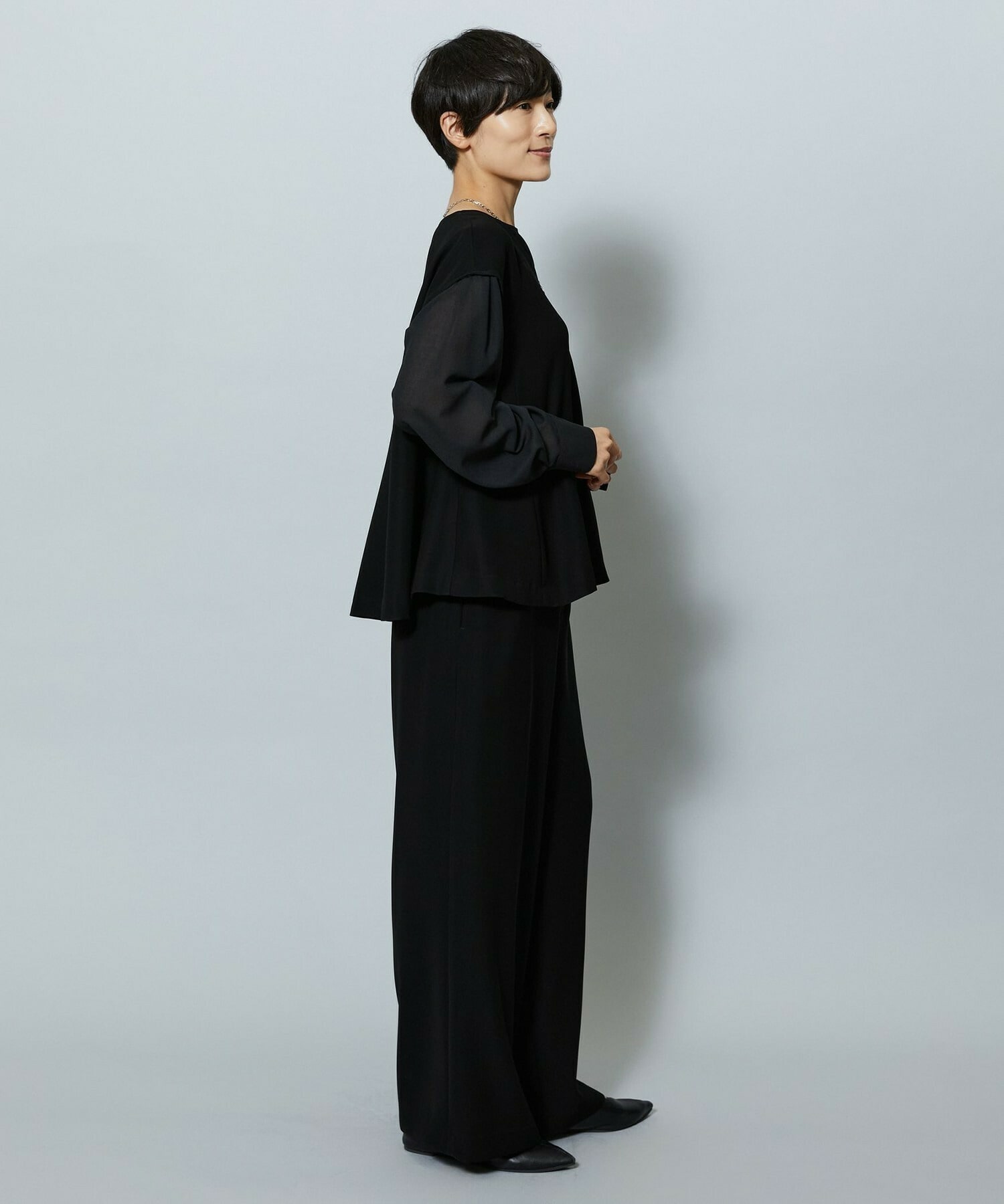 【MOGA】【Lサイズ】2WAYダブルクロスワイドパンツ 詳細画像 チャコールグレー 15