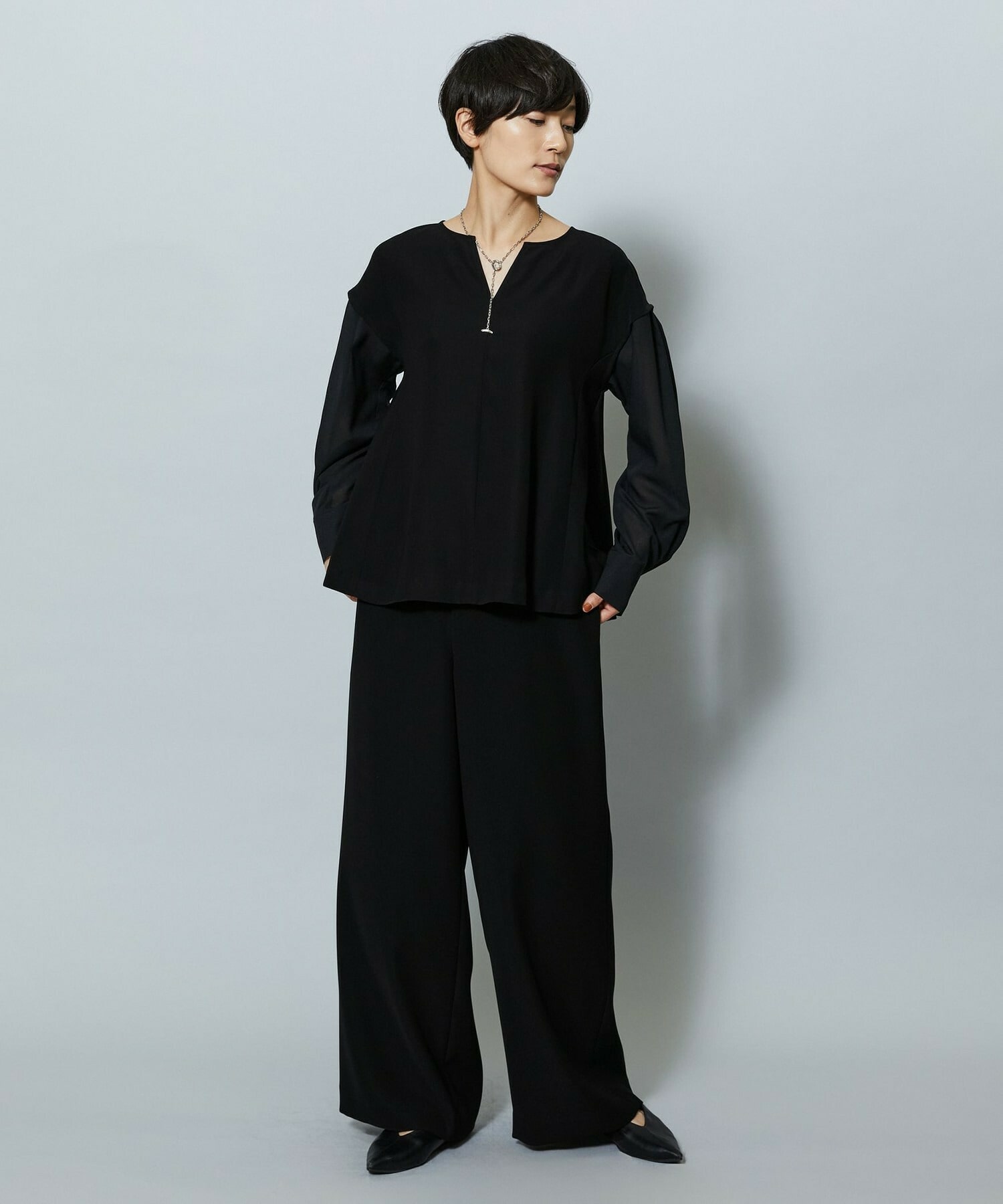 【MOGA】【Lサイズ】2WAYダブルクロスワイドパンツ 詳細画像 チャコールグレー 16