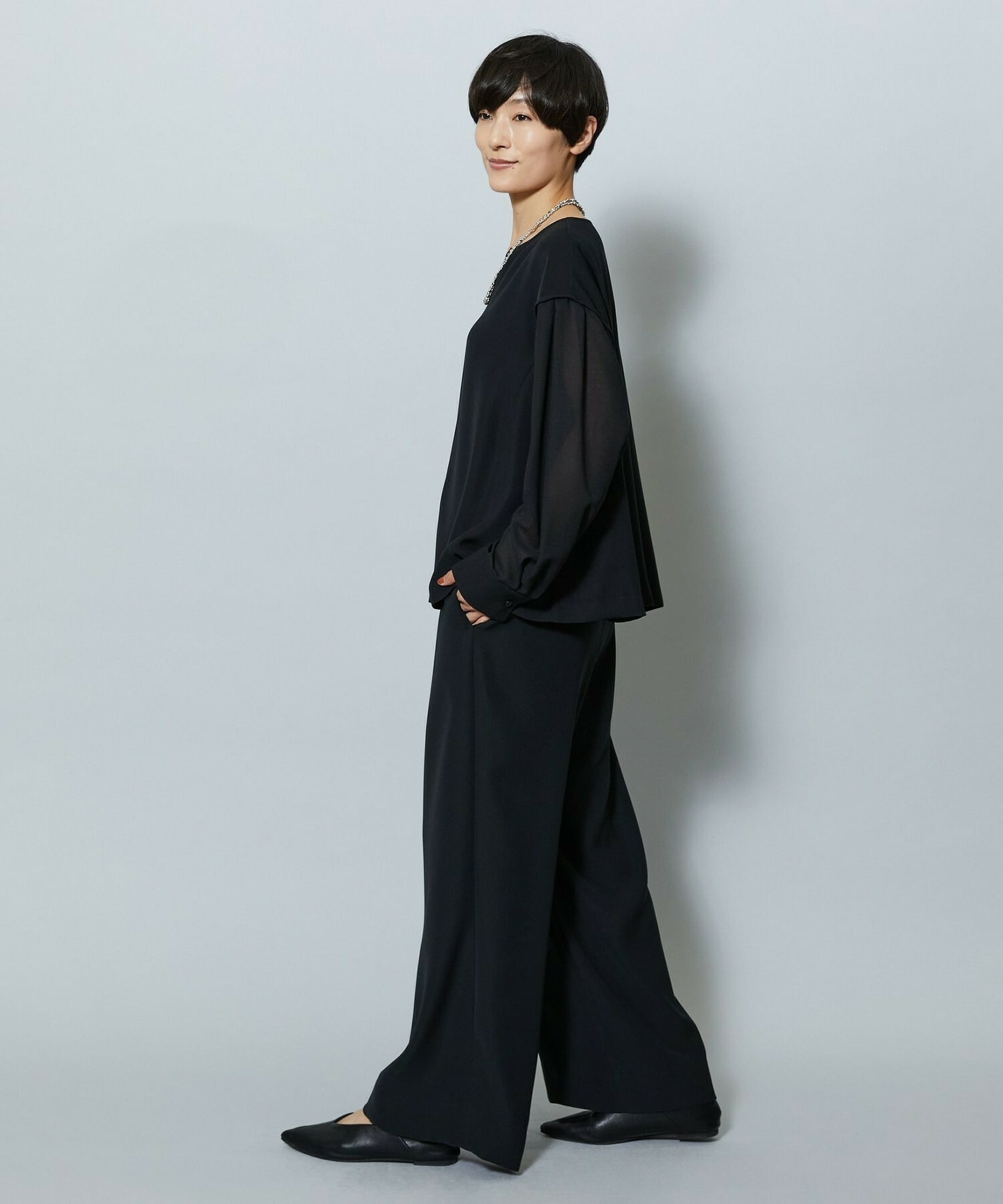 【MOGA】【Lサイズ】2WAYダブルクロスワイドパンツ 詳細画像 チャコールグレー 20