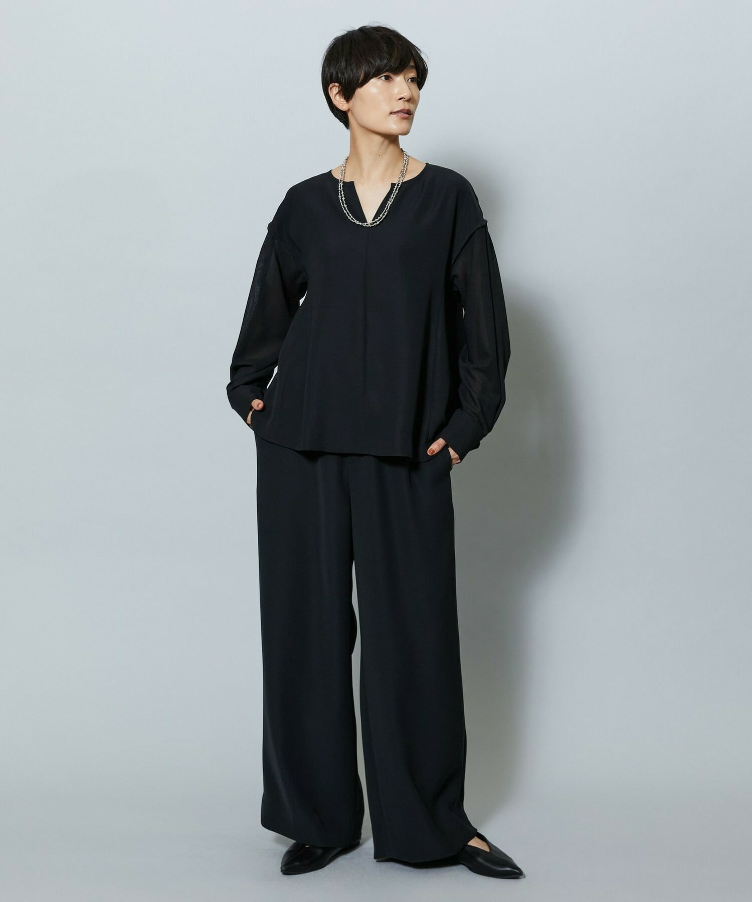 【MOGA】【Lサイズ】2WAYダブルクロスワイドパンツ 詳細画像 チャコールグレー 24