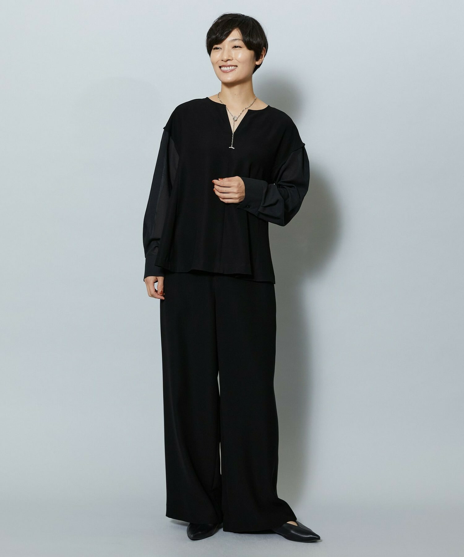 【MOGA】【Lサイズ】2WAYダブルクロスワイドパンツ 詳細画像 チャコールグレー 7