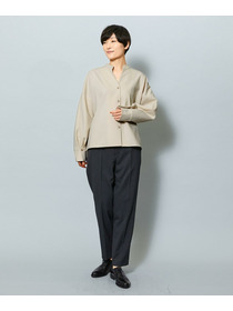 【MOGA】【Lサイズ】ヘリンボンストレッチテーパードパンツ 詳細画像 チャコールグレー 7