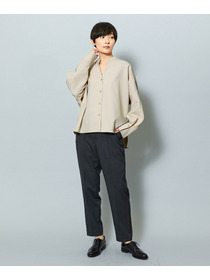 【MOGA】【Lサイズ】ヘリンボンストレッチテーパードパンツ 詳細画像 チャコールグレー 8