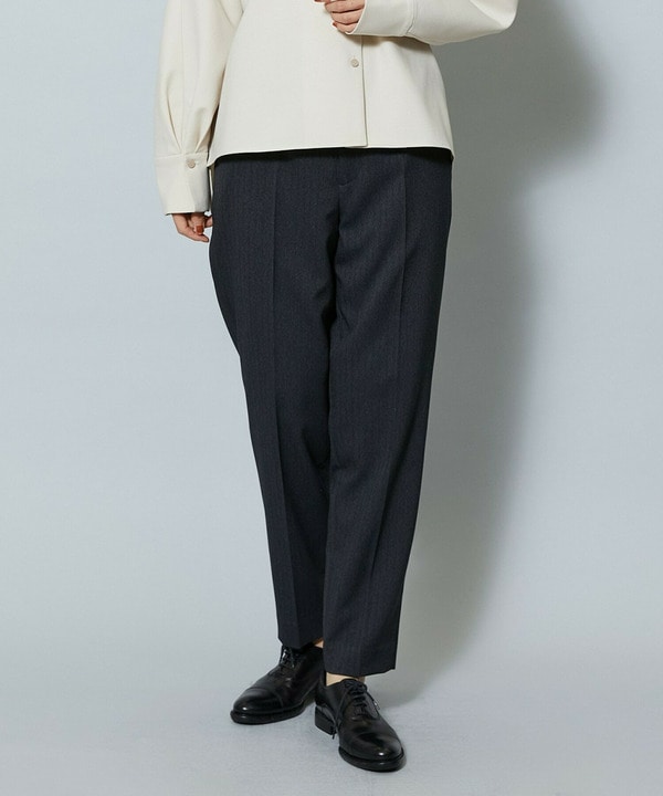 【Lサイズ】ヘリンボンストレッチテーパードパンツ 詳細画像 チャコールグレー 2