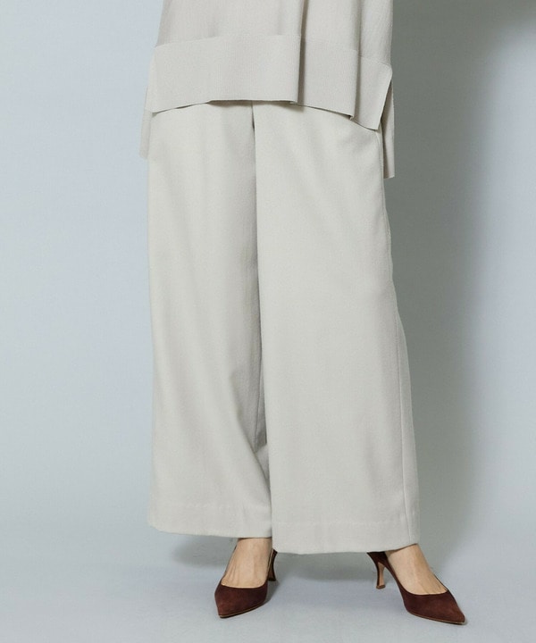 【Lサイズ】ウールカシミヤストレッチワイドパンツ 詳細画像 オフホワイト 2