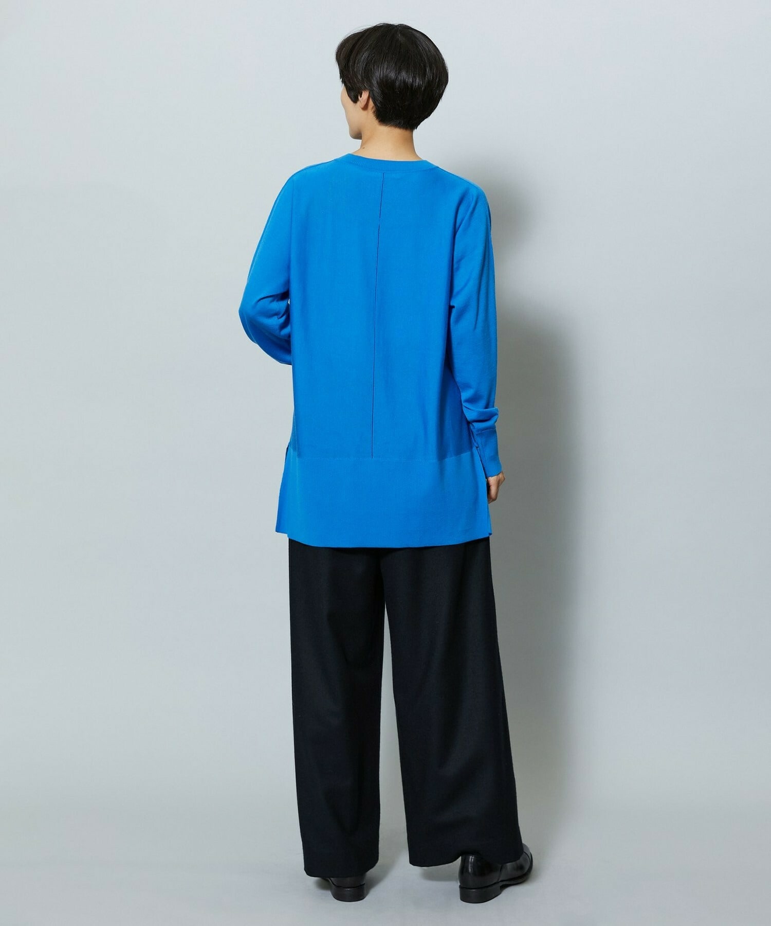 【MOGA】【Lサイズ】ウールカシミヤストレッチワイドパンツ 詳細画像 ブラック系その他 10